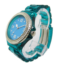 Transparent Band Crystal Bezel Colorful Watch